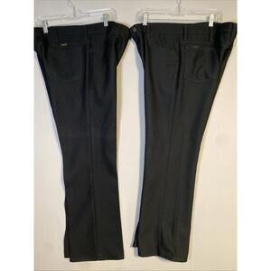 Lot Of 2: Wrangler Wrancher Black Dress Polyester Pants 38x32 82BK